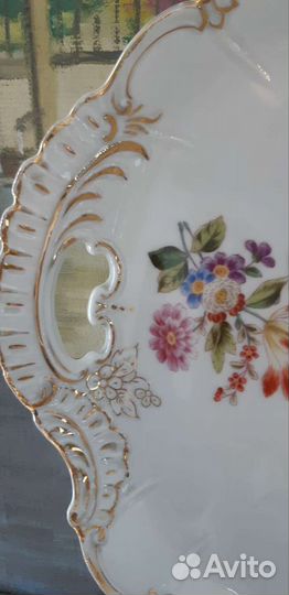 Антикварный поднос фарфор Германия
