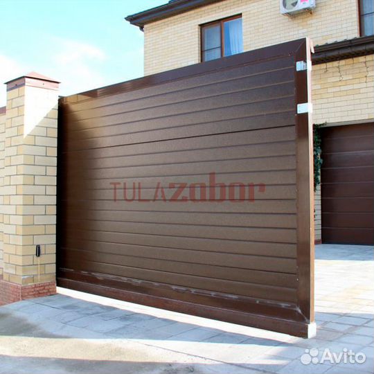 Забор с автоматическими воротами в Плавске