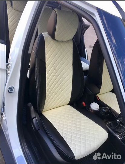 Чехлы Автопилот из экокожи ромб