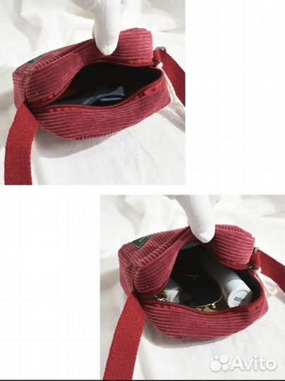 Сумка женская вельвет бардовая