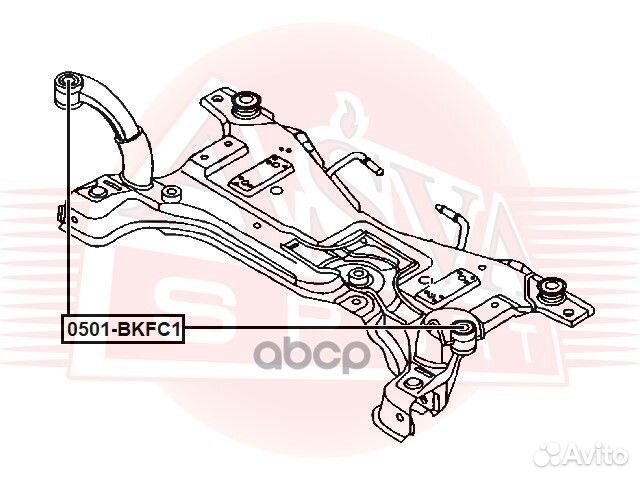 Сайлентблок подрамника передний 0501-bkfc1 asva