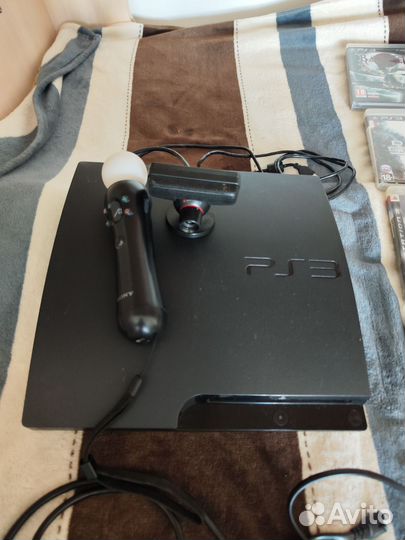 Игровая приставка ps3 slim 160 GB, 23 игры, move