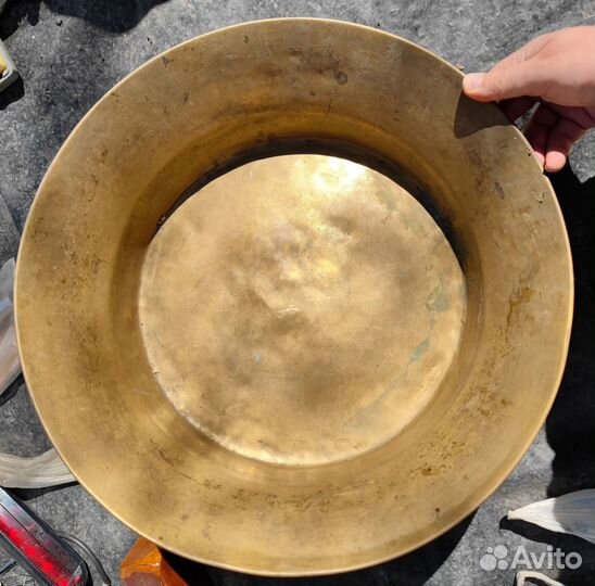 Таз латунный СССР для варенья диаметром 45 см и 36