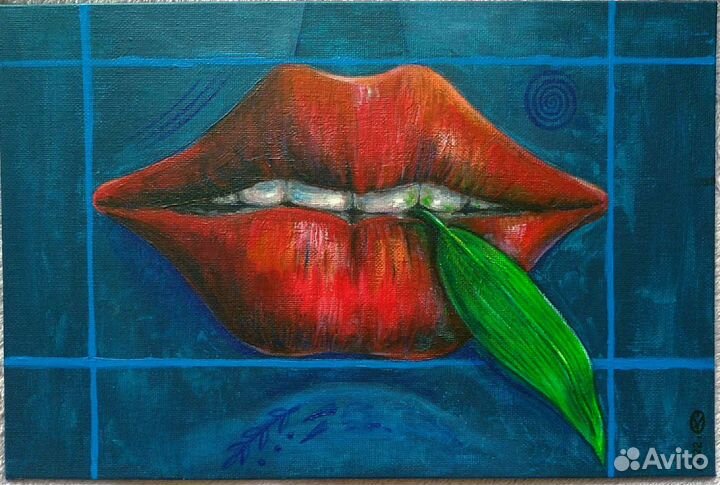 Картина на холсте в раме авторская Интерьерная