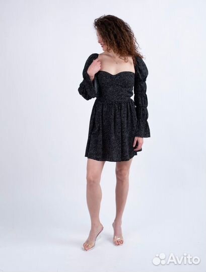 Платте мини в горошек