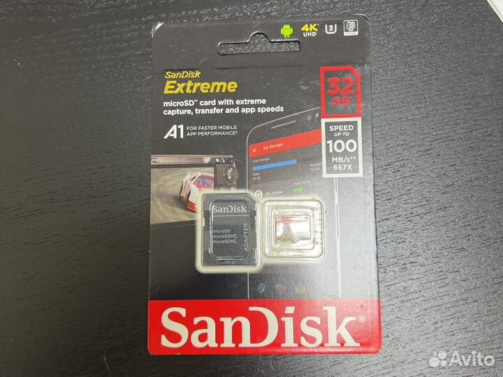 Карта памяти MicroSD sandisk extreme 32gb/100mbs