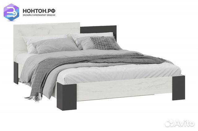 Кровать Валери дуб крафт белый / антрацит
