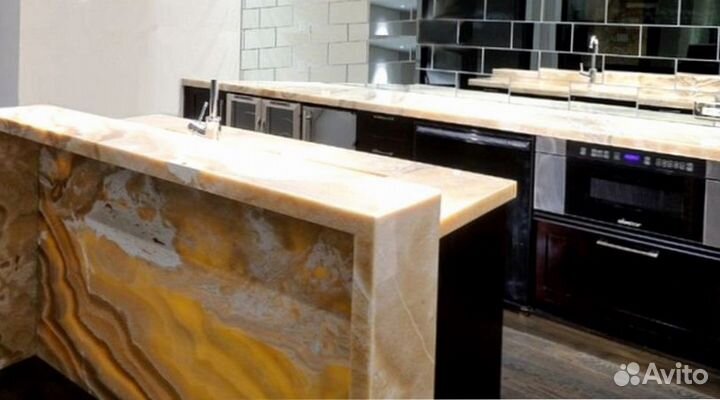 Ресепшен и стойки барные из искуственного камня