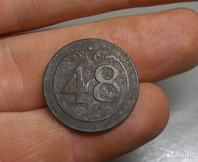 1812 год Пуговица 48 линейный полк Большая Франция