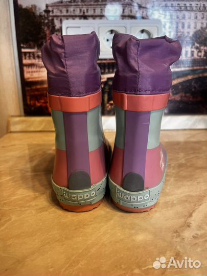 Детские резиновые утепленные сапоги 26 размер
