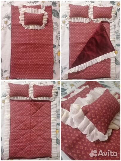 Постельное белье для кукол/игрушек(велюр,бархат)