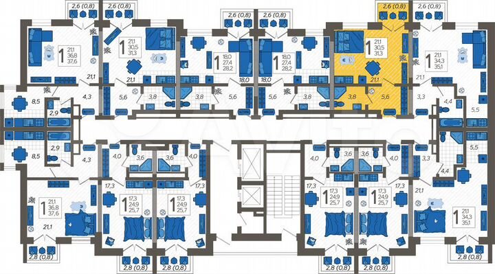 Квартира-студия, 31,3 м², 3/12 эт.