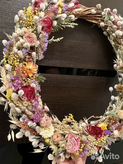 Венок пасхальный на дверь отт25 до 45 см