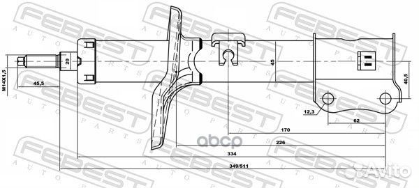 Амортизатор chevrolet aveo пер.лев.газ. 1066658