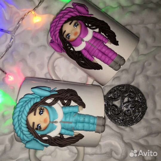 Кружка с декором сувенир подарок зайка девочка