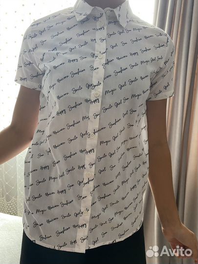 Рубашка белая для девочки 158,152,146,160