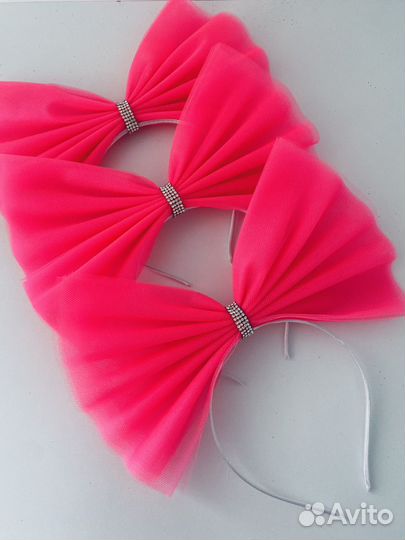 Большой бант барби на ободке
