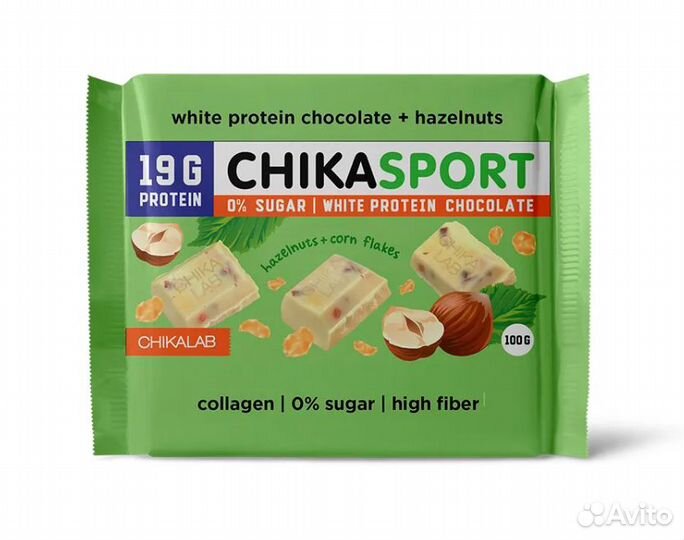 Bombbar chikalab Шоколад белый с фундуком и