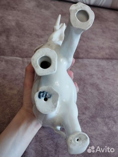 Фарфоровая статуэтка Слон белый фарфор лфз
