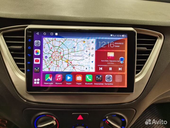 Магнитола android на Hyundai Solaris