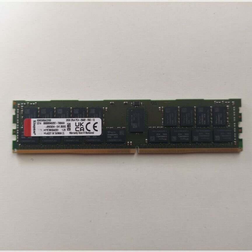[KSM26RD4/32H] 32 Gb 2666 Mhz 2rx4 Rdimm Kingston Hdi, Склад 1 Шт Ksm26rd4/32h