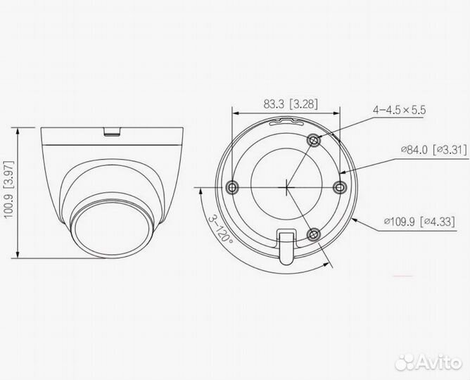Видеокамера IP Dahua HDW2249/ 2MP (2.8mm)