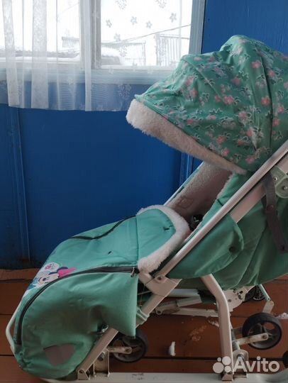 Детские санки коляска с колесами