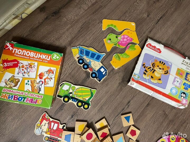 Большой пакет развивашек, книжки, игрушки