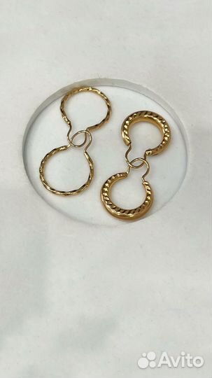 Золотые серьги калачи