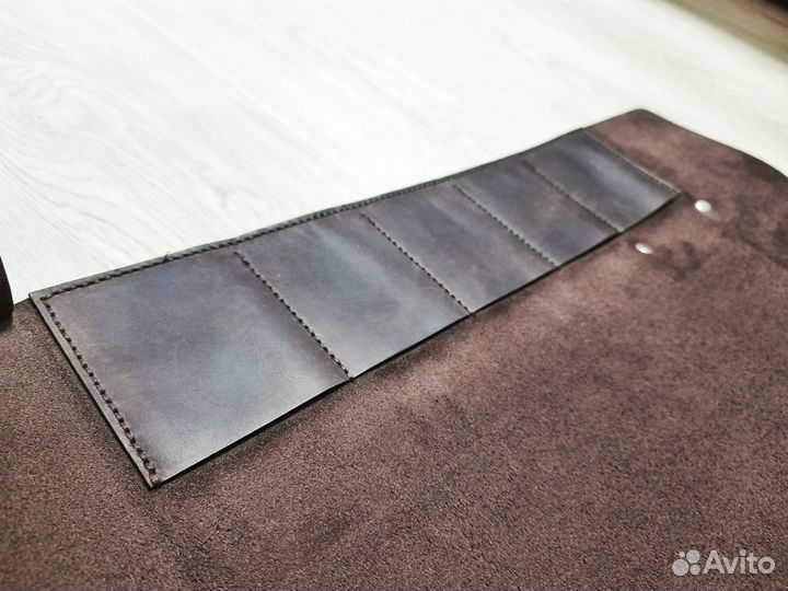 Чехол-скрутка для ножей из кожи