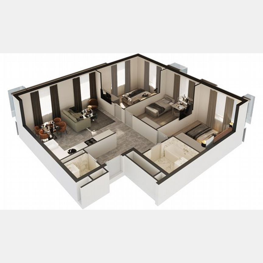 3-к. апартаменты, 73,2 м², 10/30 эт.