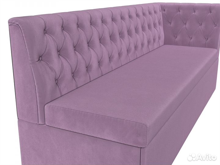 Диван кухонный Маркиз с углом справа, микровельвет, сиреневый