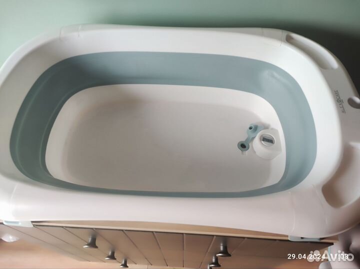 Детская ванночка складная с термометром и гамаком