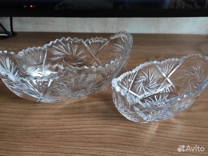 Хрустальные ладьи- конфетницы СССР
