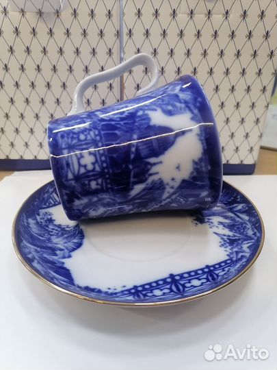 Бокал с блюдцем фарфор