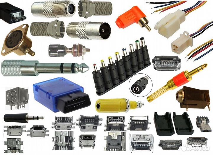 Разъёмы соеденители штекеры RCA XLR microUSB UHF