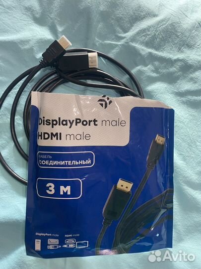 Кабель displayport hdmi 3 м