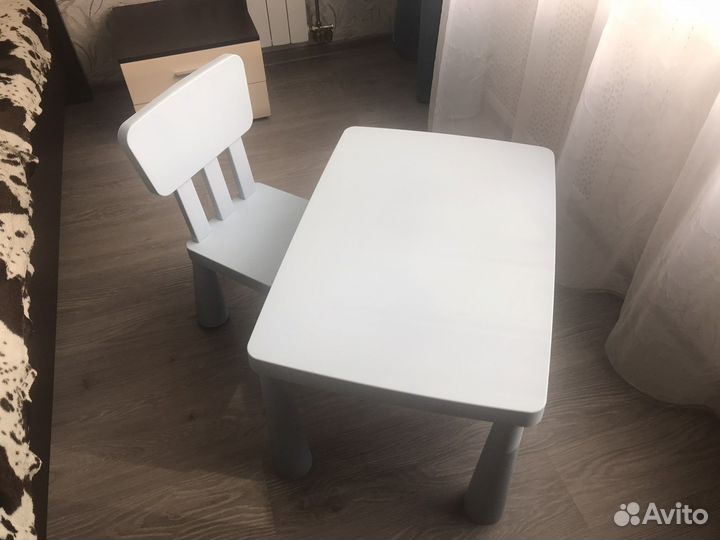 Детский стол и стул IKEA маммут