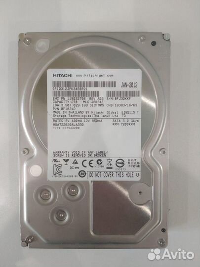 Hitachi HUA722020ALA330, 605835-B21