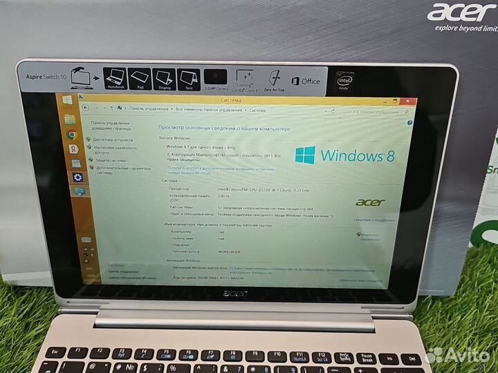 Ноутбук Acer Aspire Switch 10 лыс01