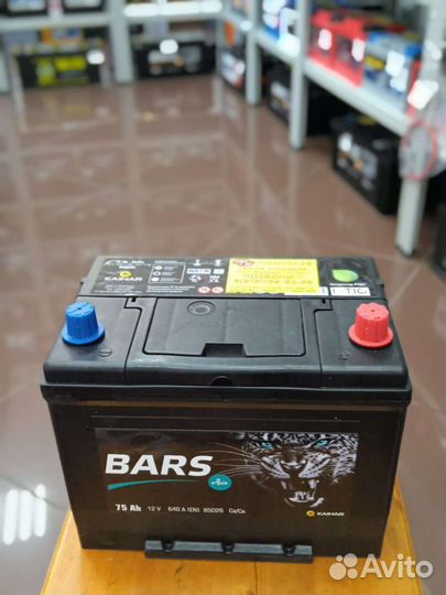 Акб авто Bars Asia 75a/h с доставкой и установкой