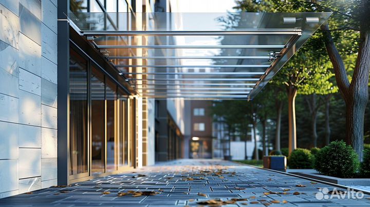 Козырек из стекла