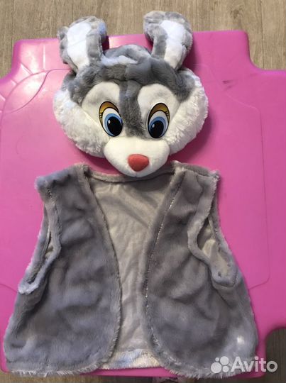 Костюм зайчика, жилетка +шапка