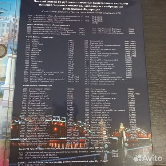 Альбом памятных биметаллических монет