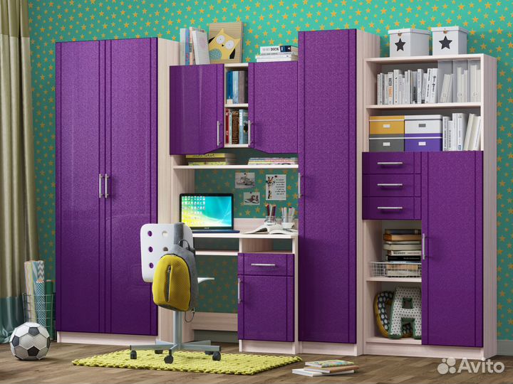 Уголок школьника HIT(Сиреневый металл)