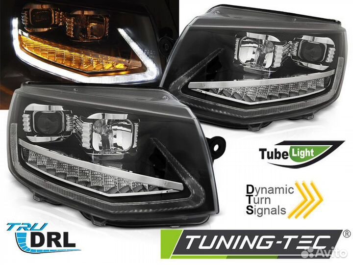 VW T6 15-19 Фары tube light черные
