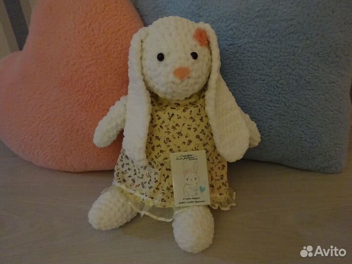 Игрушка зайка Маруся ручной работы 40 см