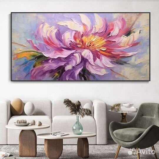 Современная картина маслом цветок