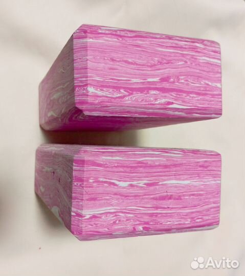 Блок кирпич для йоги розовый мрамор