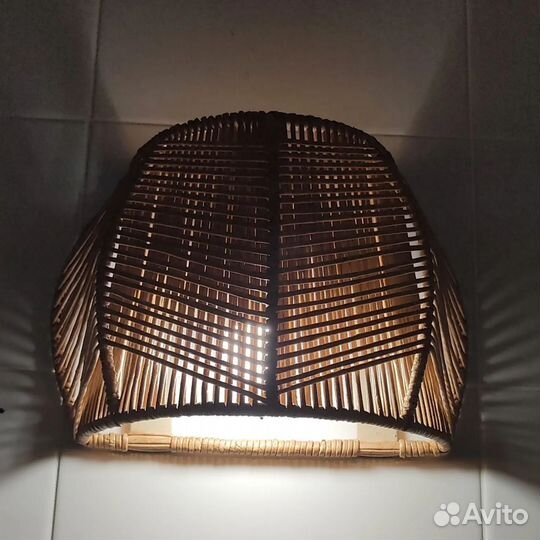 Абажуры плетеные светильники